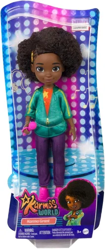 Vista 6 de Mattel Muñeca Karma's World Karma Grant con accesorio para micrófono