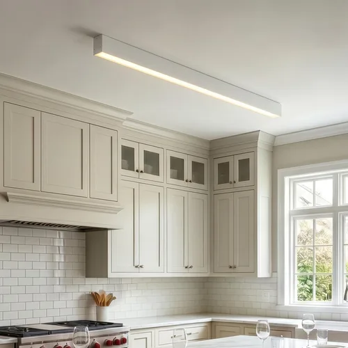 Vista 14 de Lámpara LED de techo negra, moderna y simple, instalación de superficie de techo de tira larga, adecuada para sala de estar, dormitorio, pasillo