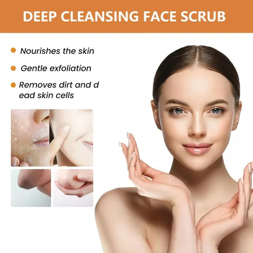 Vista 4 de Gel exfoliante naranja para la cara y el cuerpo de la piel, gel para exfoliar la cara, limpieza profunda, hidratante facial, crema facial natural