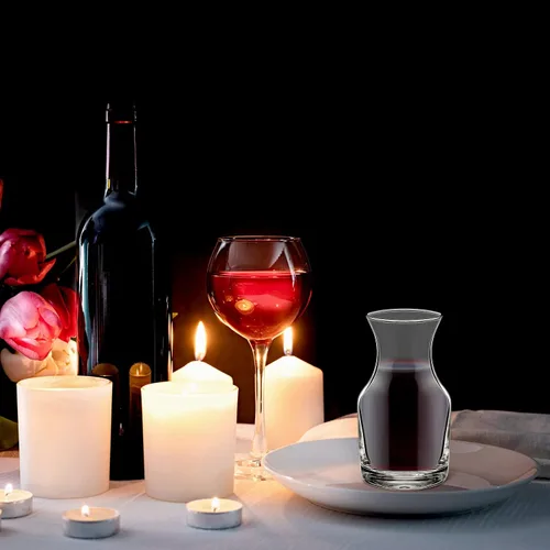 Vista 7 de Irenare Paquete de 6 mini jarras de vino de una sola porción de vidrio para vino, jarra pequeña individual para jugo, agua, cenas, fiestas