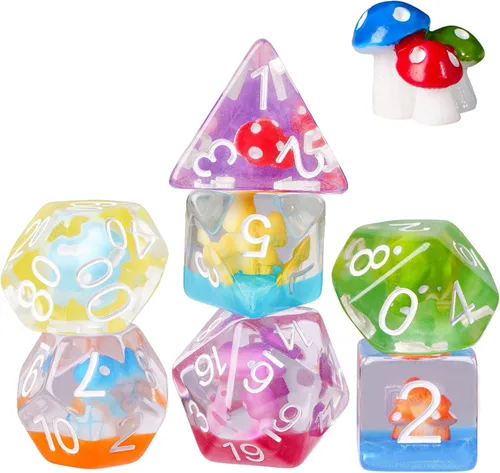 Vista 21 de UDIXI Juego de 7 dados poliédricos DND D&D, RPG D y D con bolsa de almacenamiento para juegos de rol y otros juegos de mesa (Aarakocra)