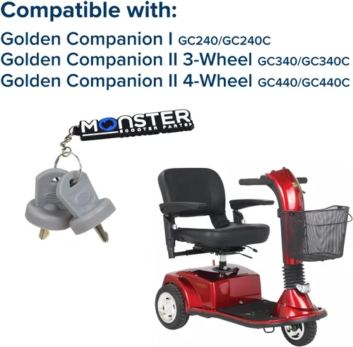 Vista 3 de AlveyTech Llave para Golden Companion I & II GC240/GC340/GC440, Buzzaround Lite y XL (GB106/GB116/GB146), LiteRider (GL110/GL140) - Reemplazo