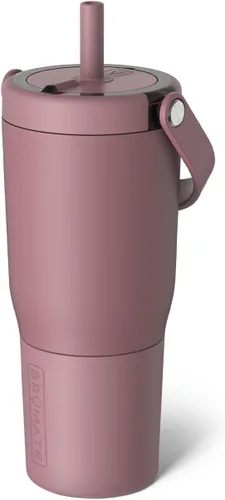 Vista 13 de BrüMate Resa - Vaso de viaje 100% a prueba de fugas de 25 onzas con asa y pajilla, popote SoftSip flexible, funda de silicona para mayor