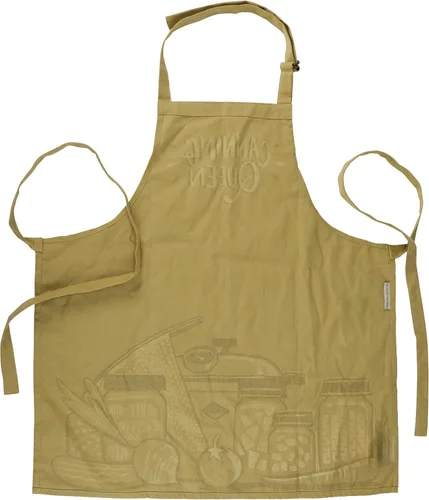 Vista 2 de Primitives by Kathy Homestead - Delantal para conservas, 100% algodón, diseño ilustrado a mano, cuello y cintura ajustables, lavable a máquina, verde