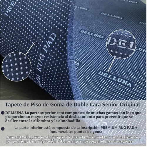 Vista 4 de DELLUNA Non-Slip Area Rug Pad 1/4" Thick Double Side Rubber + Felt, 2'x3' Premium Deluxe Cushioned- Safe for All Floors, Adds Comfort and