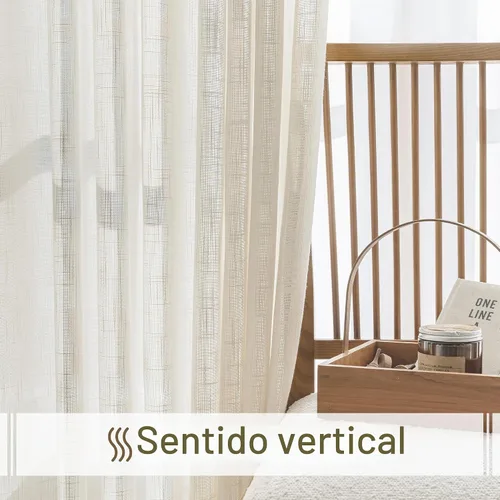 Vista 8 de FMFUNCTEX - Cortinas semitransparentes de lino de 114 cm de largo para dormitorio y sala de estar, paneles beige de lino texturizado para ventana