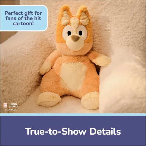 Vista 3 de GUND Peluche oficial de Bingo Oh So Snuggly, peluches de Bluey, juguete sensorial de peluche para bebés y niños pequeños, naranja, 12.5 pulgadas