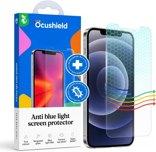 Vista 14 de Ocushield - Protector de pantalla de vidrio templado anti luz azul para iPhone 7 Plus iPhone 8 Plus - Protege tus ojos, reduce las migrañas