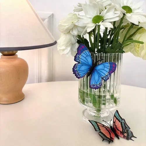 Vista 9 de Jarrón de mariposa de acrílico transparente, jarrón de marco acrílico, Art Deco, decoración de consolas y varios escritorios, regalos