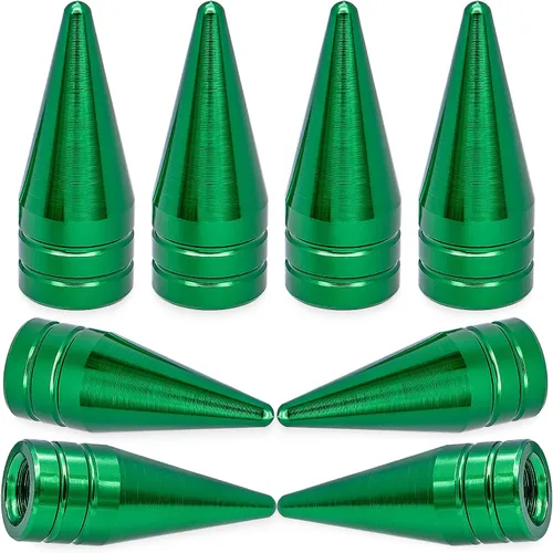 Vista 10 de 4 piezas de tapas de válvula de rueda con forma de punta, válvula de rueda de aleación de aluminio con punta, cubiertas universales de válvula