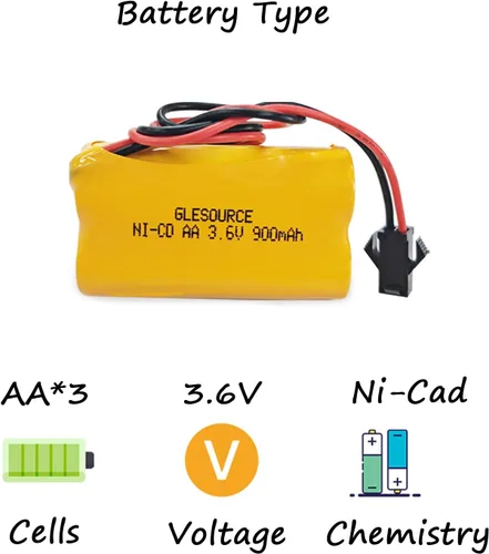 Vista 3 de XUNTU Batería de repuesto NiCad de 3.6V 900mAh AA ELB-B001 compatible con Lithonia ELB-B001 Lithonia EU2 LED Interstate ANIC1566 Unitech 0253799 Luz