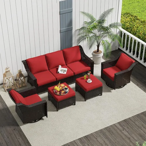 Vista 116 de Sofá de lujo para patio al aire libre de 3 plazas con mimbre de PE tejido a mano Azul