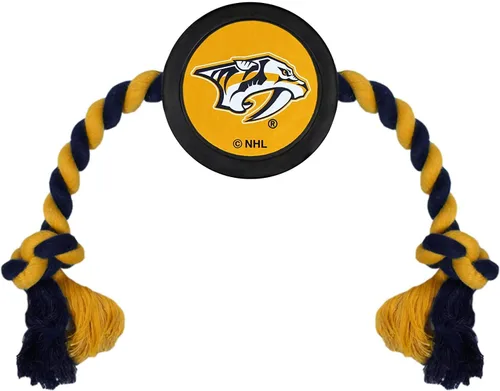 Vista 25 de Juguete de goma First Dog Puck – Cuerda de tiro resistente para perros y gatos – Juega hockey con tu mascota – Juguete con licencia de los Anaheim