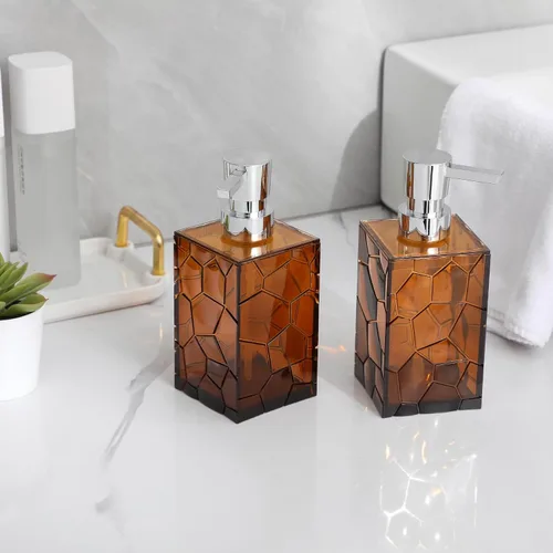 Vista 2 de Dispensador de jabón de manos, botellas de bomba de líquido de plástico acrílico transparente recargables dispensador de loción para decoración
