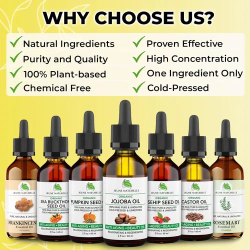 Vista 6 de Jeune Naturelle Aceite de jojoba orgánico prensado en frío – 100% puro, crudo, virgen, sin diluir, sin refinar – Ideal para cabello, para la piel