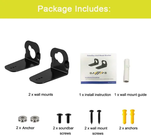 Vista 3 de Soporte de montaje en pared para barra de sonido Samsung HW-M360 HW-K550 HW-M550 HW-K650 HW-K430 HW-K335 HW-K651 HW-K450 Altavoz de barra de sonido
