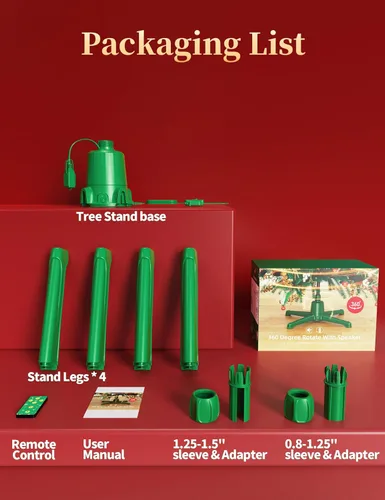 Vista 9 de HOPOCO - Soporte musical giratorio para árbol de Navidad con control remoto