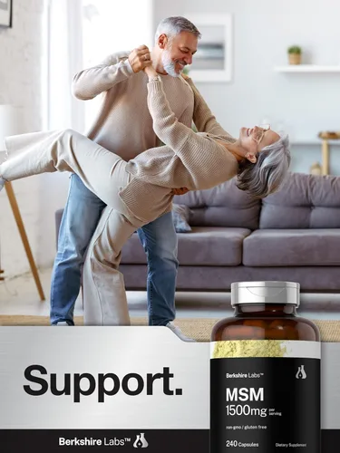 Vista 7 de Horbäach MSM Cápsulas 1500mg 240 unidades Suplemento sin OMG, sin gluten Berkshire Labs