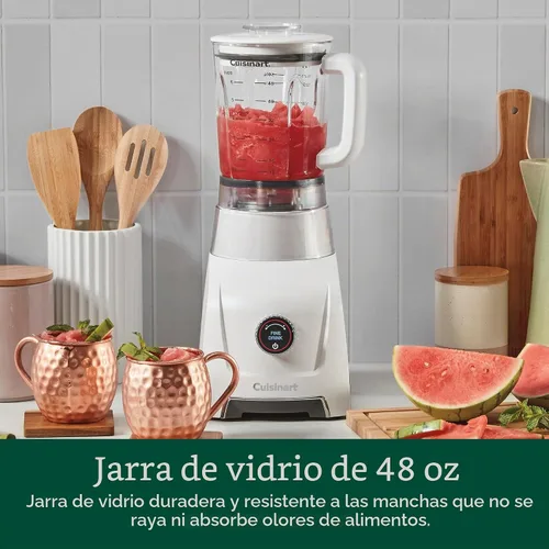 Vista 4 de [Usado] Cuisinart Hurricane® - Batidora digital en tarro de vidrio de 48 onzas, manual de 5 velocidades, 6 ajustes preestablecidos, batido, batido
