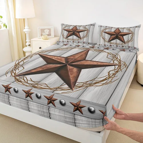 Vista 39 de Bonita sábana bajera ajustable para niños, tamaño individual, juego de ropa de cama rústica de pollo, decoración de dormitorio para niños y adultos