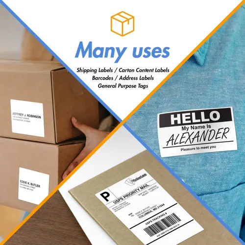 Vista 6 de OfficeSmartLabels Etiqueta térmica directa de 3 x 5 pulgadas, compatible con impresoras Rollo e impresoras de escritorio Zebra y más, papel