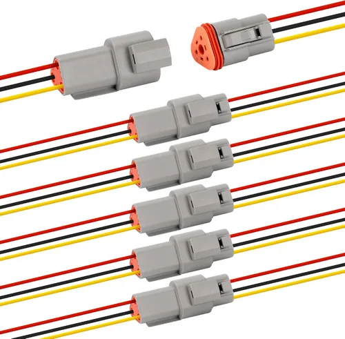 Vista 10 de 6 Juegos de Kit de Conectores Deutsch de 2 Pines – Conectores Eléctricos Impermeables 16 AWG, Conectores de Cable Automotriz IP67 (Macho y Hembra)