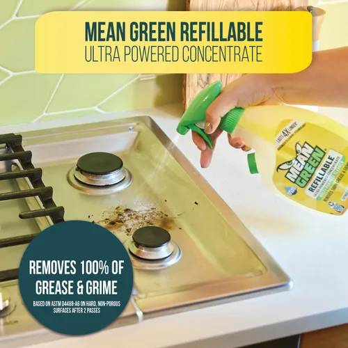Vista 4 de Mean Green Recargable Ultra Potenciado CONCENTRADO Limpiador Multiusos, Cítricos y Té Verde, 420 ml