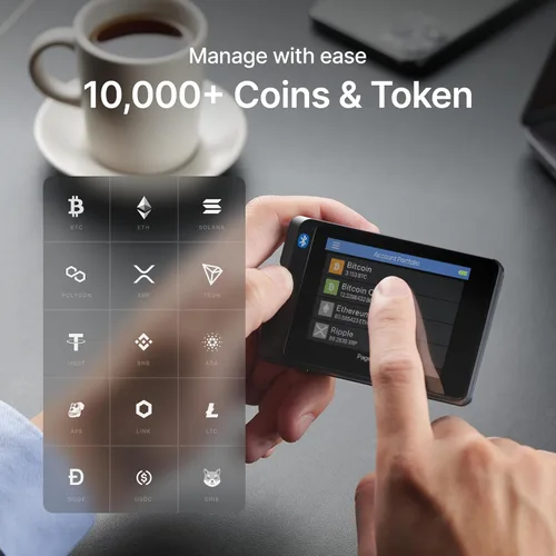 Vista 5 de SecuX W20 billetera de hardware para criptomonedas, con Bluetooth, muy segura, pantalla táctil grande, gestiona fácilmente Bitcoin, Ethereum