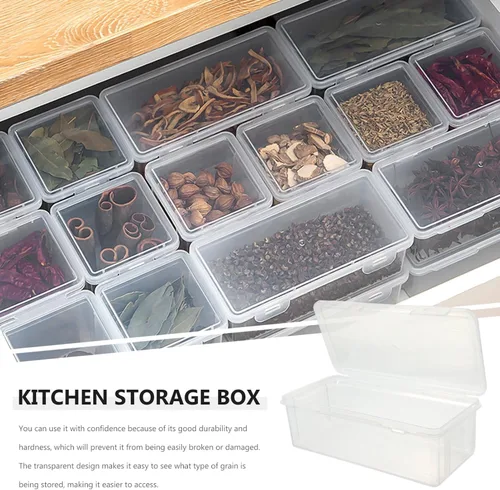 Vista 9 de Angoily Contenedor cuadrado de almacenamiento de alimentos, contenedor de plástico transparente hermético para alimentos, caja de pan tostada