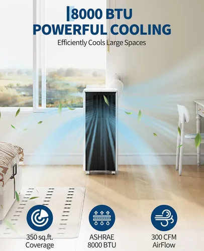 Vista 4 de Garvee 3-in-1 Portable Air Conditioner, 8000 BTU (5000 BTU SACC) AC Unit