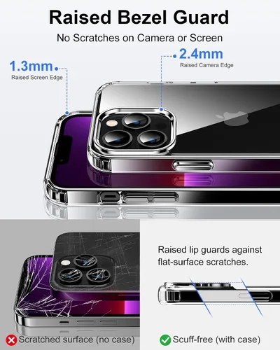 Vista 438 de HOOMIL Funda para iPhone 7 Plus/iPhone 8 Plus de 5.5 Pulgadas, sin amarillamiento, protección contra caídas, cubierta trasera dura transparente