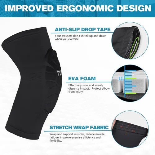 Vista 3 de Coderas acolchadas de compresión para brazos, almohadillas de protección para codos para baloncesto, fútbol, béisbol, voleibol