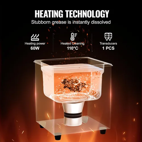 Vista 3 de VEVOR Limpiador ultrasónico de 2 litros con temporizador y cesta, máquina de cavitación sónico digital profesional, máquina de limpieza de 60 W