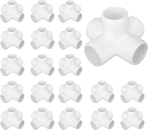 Vista 20 de Paquete de 12 accesorios de codo de 45 grados de PVC de 1 pulgada, conector de tubo de 2 vías de grado para muebles para construcción de estanterías