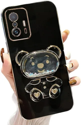 Vista 42 de Miagon Bear - Funda con soporte para espejo para Xiaomi Redmi A1, Quicksand Glitter Electroplated Soft TPU Protector Slim a prueba de golpes