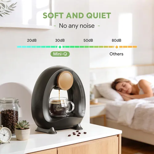 Vista 5 de Cafetera de una sola porción 2 en 1, cafetera rápida de 1400 W para cápsulas K-Cup y café molido, cafetera americana y de té de un solo toque con 2
