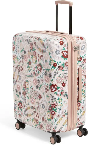 Vista 2 de Vera Bradley Maleta rígida con ruedas para mujer, Paisley de la pradera, Maleta con ruedas rígidas