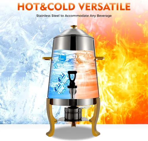 Vista 2 de Dispensador de bebidas aislado de 3.43 galones, dispensador de bebidas calientes de acero inoxidable de 54 tazas con grifo, dispensador portátil