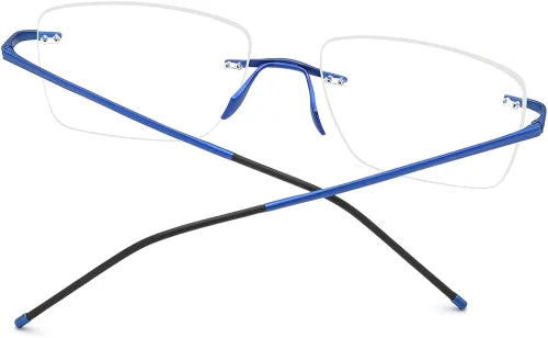 Vista 6 de FONEX Marco de lentes de titanio para hombre lentes cuadrados sin marco de miopía óptica 8557