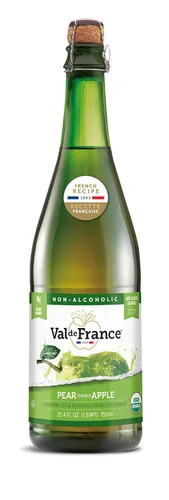 Vista 14 de Val de France, Jugo espumoso Kosher sin alcohol, reducido en calorías, orgánico y OU Kosher (manzana), 25.4 onzas líquidas (1 botella)