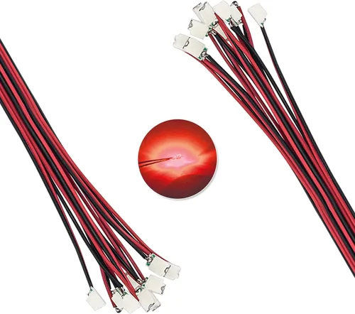 Vista 8 de DiCUNO 100 diodos emisores de luz SMD 0805 pre-cableados, micro LED pre-soldados para bricolaje, proyectos de ciencia, longitud del cable 6.3 in