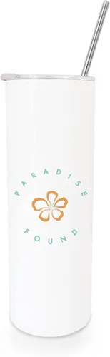 Vista 5 de The Cotton & Canvas Co. I Sea You - Vaso de verano de acero inoxidable con aislamiento al vacío con popote de metal y tapa de cierre deslizante