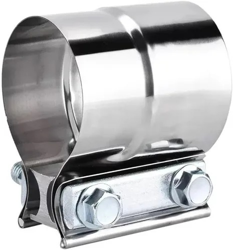 Vista 10 de Abrazadera de Escape de 2.5", Abrazadera de Banda de Junta a Tope de 2 1/2" Conector de Manguito de Acero Inoxidable para Silenciadores, Tubos