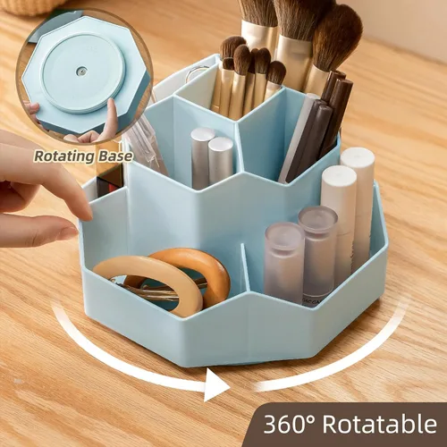 Vista 5 de Organizador Giratorio de 360° para Brochas de Maquillaje con 9 Ranuras, Organizadores de Maquillaje para Encimera, Organización de Maquillaje