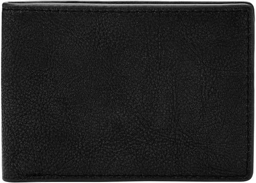 Vista 13 de Fossil Billetera de cuero delgada minimalista plegable con bolsillo frontal para hombres