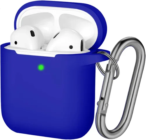 Vista 12 de Hamile Compatible con estuche de AirPods, funda protectora de silicona suave (LED frontal visible) diseñada para AirPods con accesorios de llavero