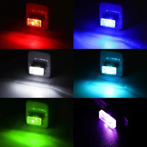 Vista 6 de Ziciner 6 PCS Lámpara de Ambiente Interior de Coche LED USB, Mini Luz Nocturna LED Portátil, Kit de Iluminación Ambiental de Maletero con Interfaz