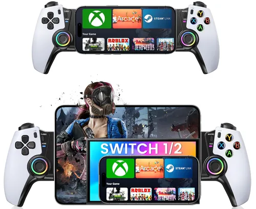 Vista 10 de KICKDOT Controlador MC5000 Pro para Switch 2/1/OLED y iPhone/Android - Joystick de efecto Hall, controlador inalámbrico Bluetooth