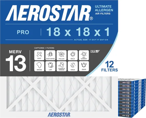 Vista 13 de Aerostar Multi - Filtro de aire de 1 pulgada para aire acondicionado y horno, Blanco HVAC, tamaño real (15 7/8 x 17 7/8 x 3/4), MPR 600/FPR 5