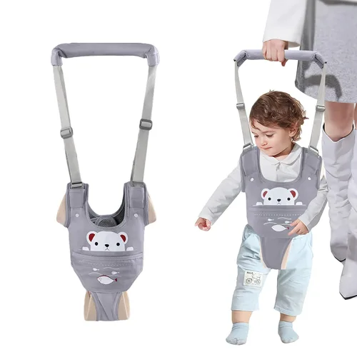 Vista 6 de Arnés para caminar para bebé, ayudante de mano para niños con entrepierna desmontable, arnés ajustable para andar, cinturón auxiliar, aprendizaje